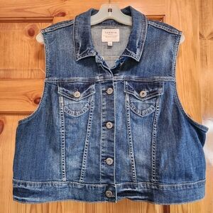 Torrid Classic Blue Denim Vest, Size 1